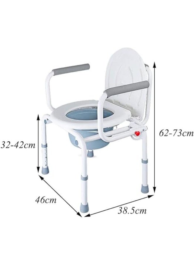 كرسي مرحاض(كرسي حمام) منزلي لكبار السن من الستانلس ستيل للنساء الحوامل وذوي الاحتياجات الخاصة، وعاء مرحاض مضاد للانزلاق - Image 4